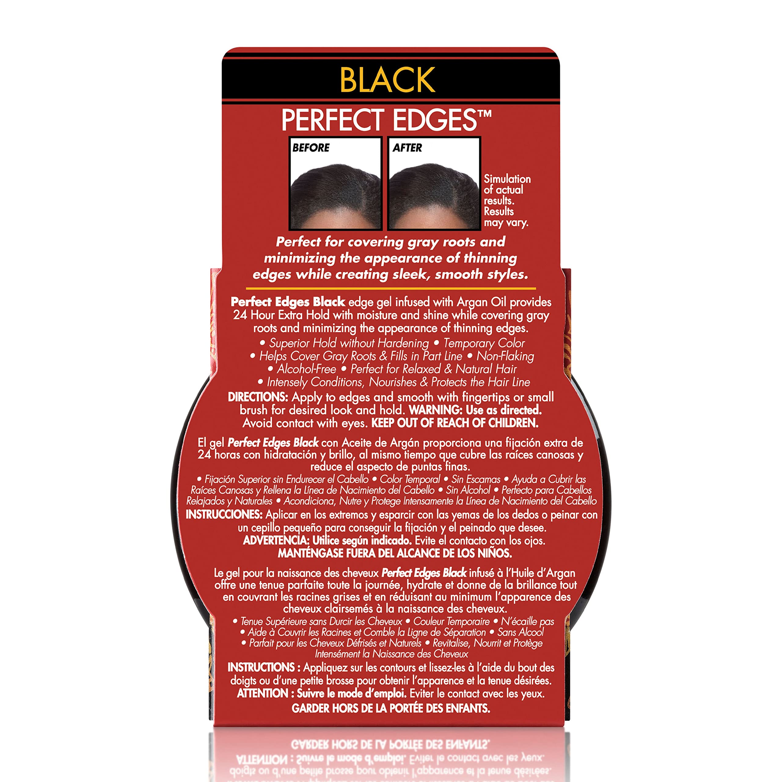 Creme of Nature Perfect Edges with Argan Oil provides nourishment and shine.
