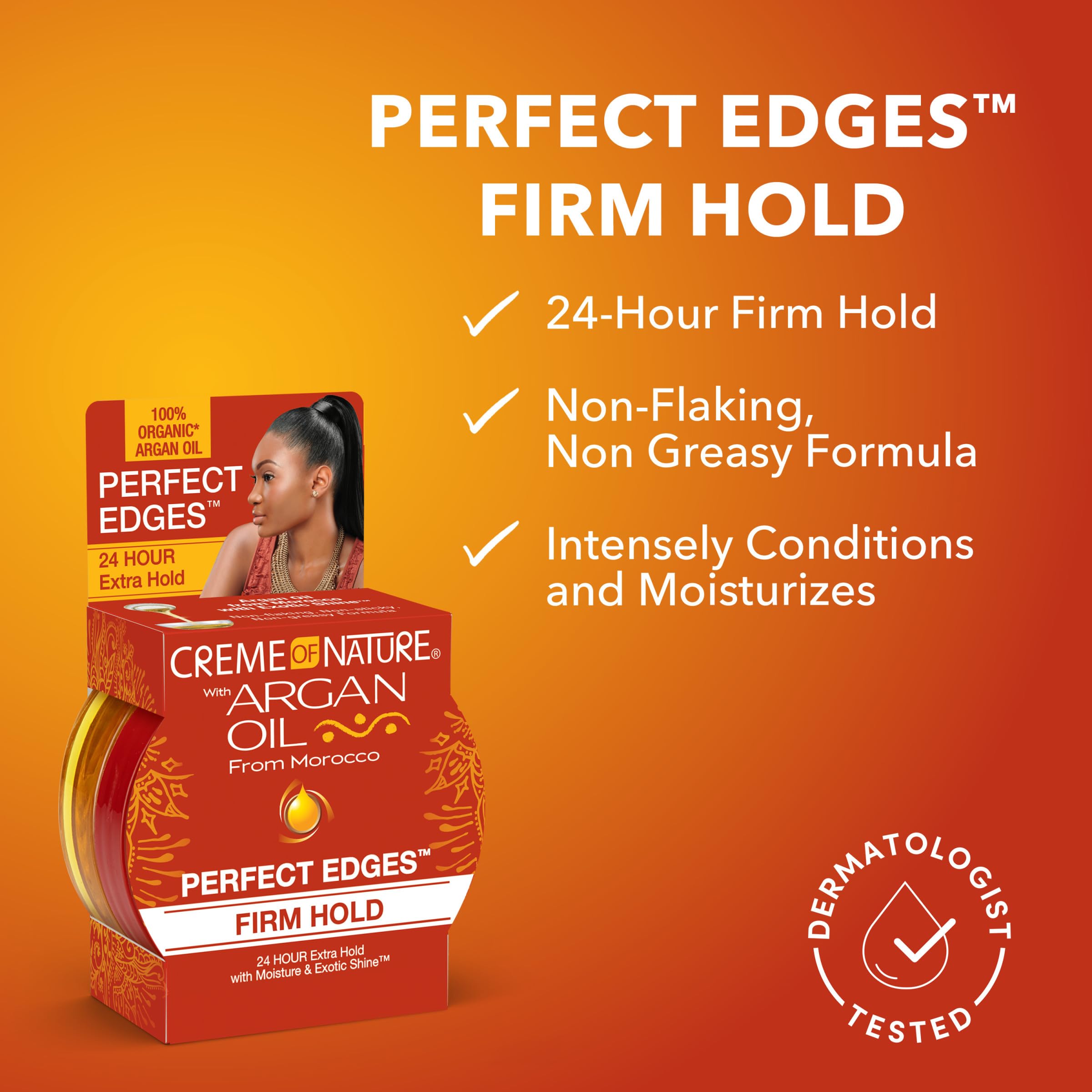 Creme of Nature Perfect Edges bun styling with frizz-free shine