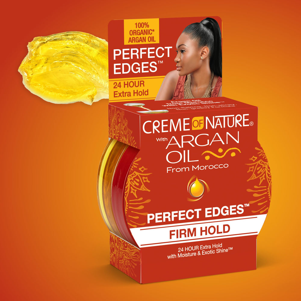 Creme of Nature Perfect Edges open tube showing rich gel texture
