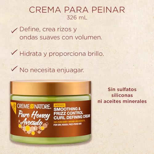 Creme of Nature Pure Honey Define aporta brillo suave gracias al aceite de aguacate.