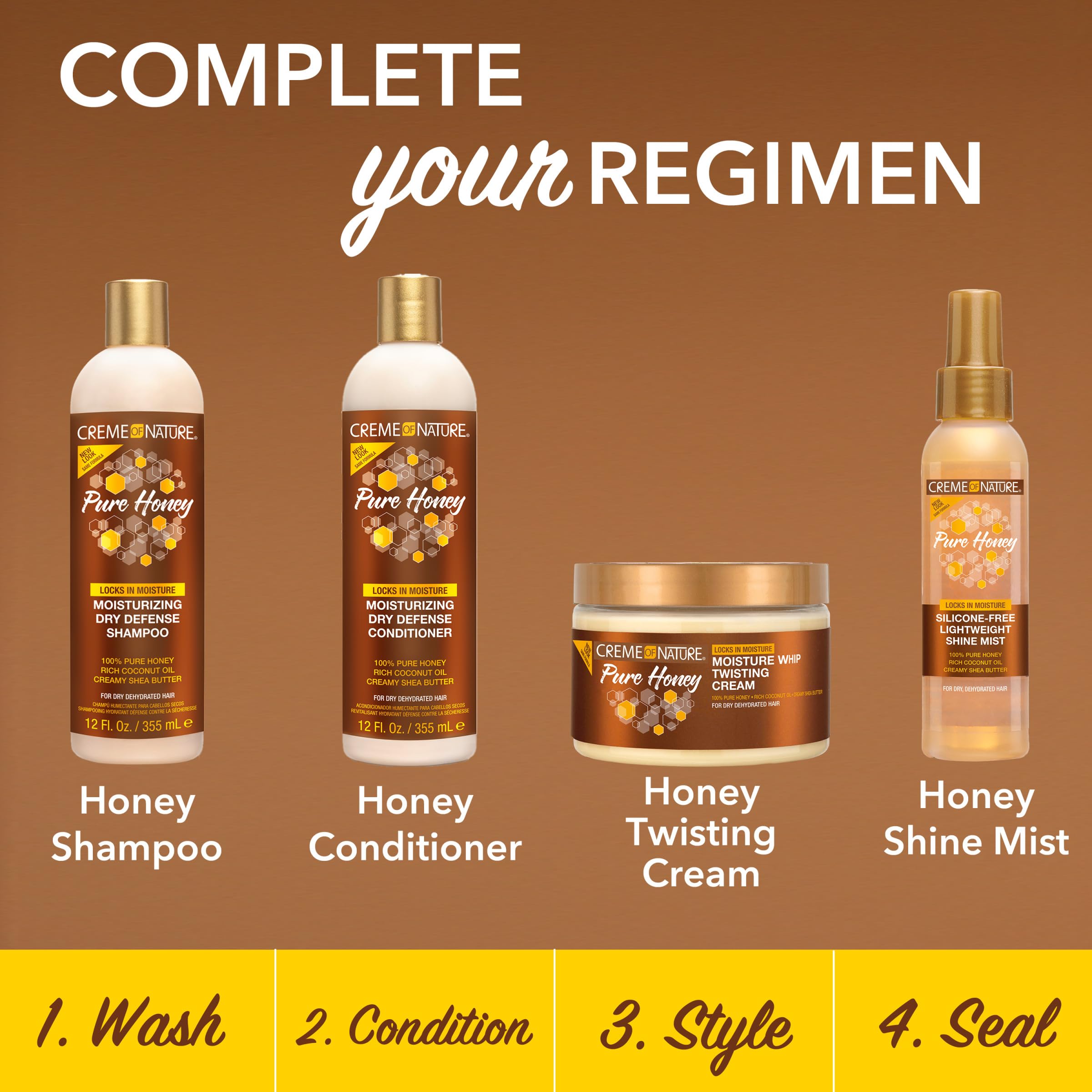 Creme of Nature Pure Honey defines curls with a clean, shiny finish.