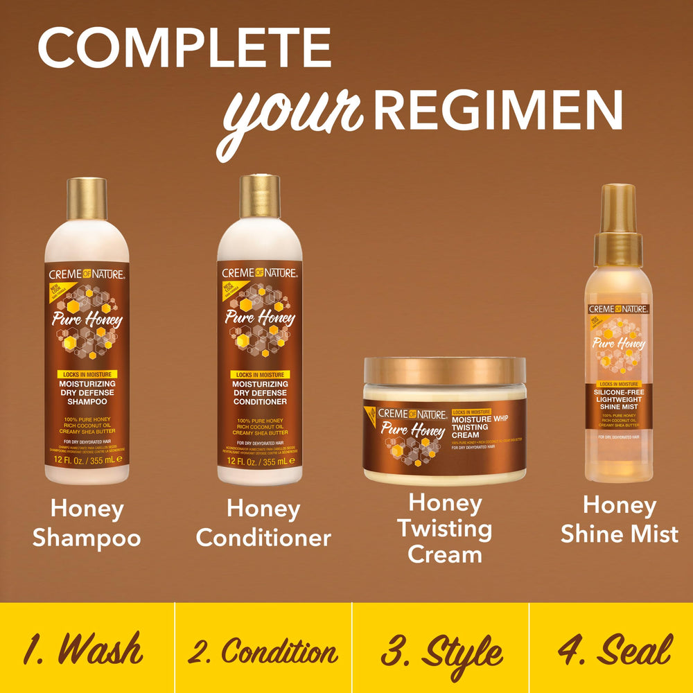 Creme of Nature Pure Honey defines curls with a clean, shiny finish.