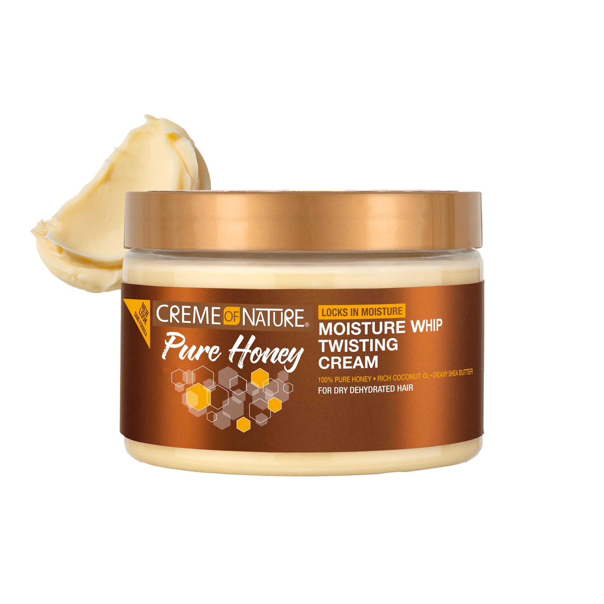 Creme of Nature Pure Honey Define Moisture Whip Twisting Cream twist-out close-up showing elongated curls.