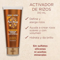 Creme of Nature Pure Honey definición de rizos para un look definido.