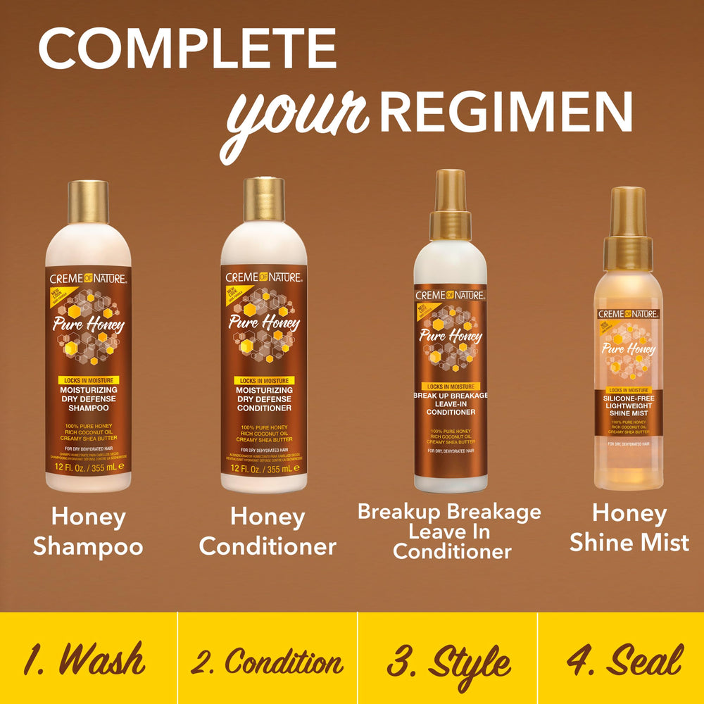 Creme of Nature Pure Honey Knot Away aids after protective styles to refresh moisture.