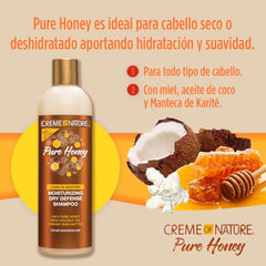 Creamy lather from Creme of Nature Pure Honey Dry Defense shampoo on wet hair.