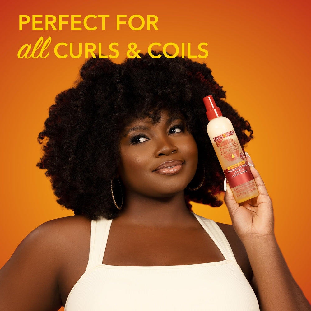 Creme of Nature Strength & Shine Leave-In with argan oil ingredient nourishes and protects hair.