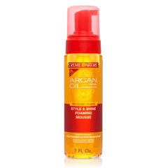 Creme of Nature Style & Shine Foaming Mousse bottle provides lightweight curl definition