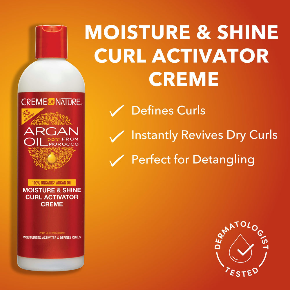 Crème of Nature twist-out styling with curl activator cream delivering defined, bouncy texture