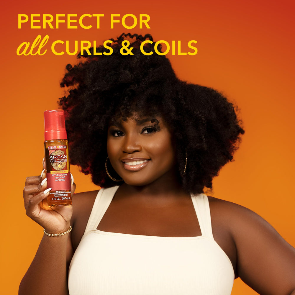 Creme of Nature twist-out definition mousse in action for defined curls
