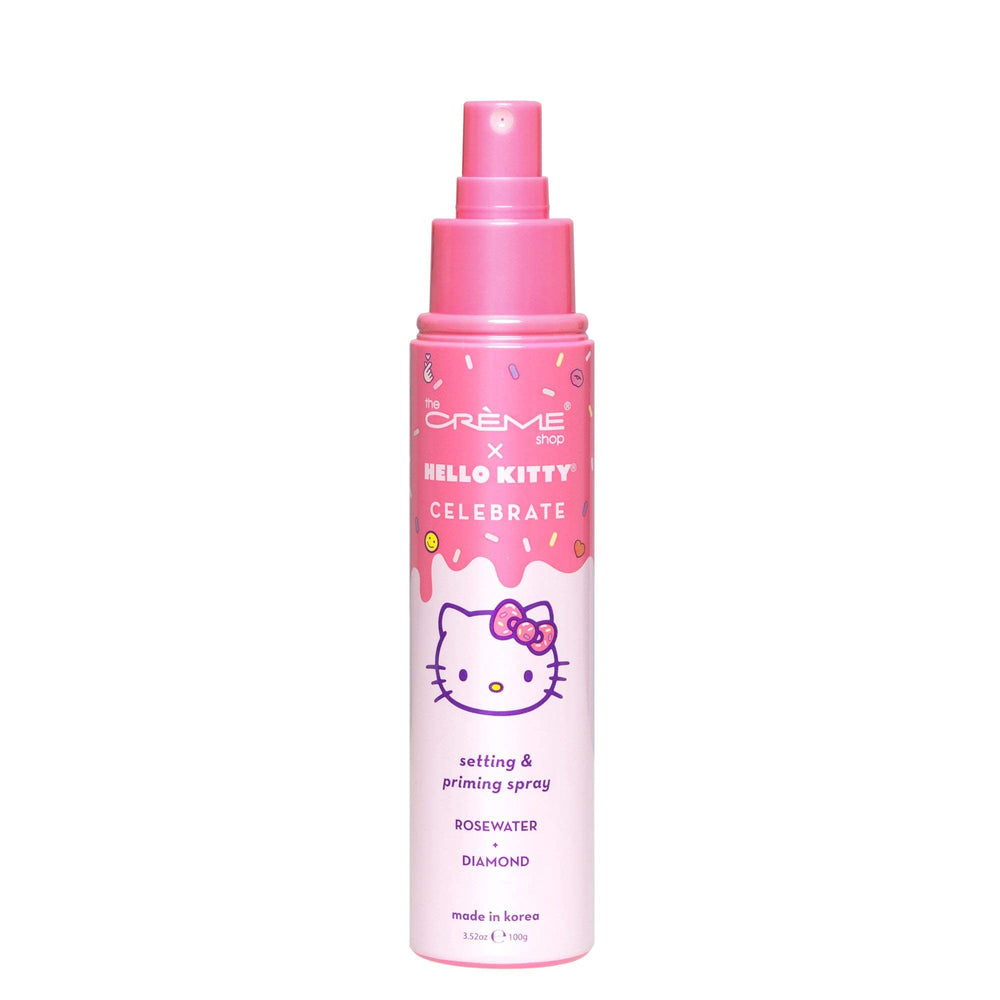 The Crème Shop Hello Kitty pink packaging closeup suggests cruelty-free, Korean-made prestige.