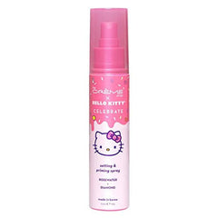 The Crème Shop Hello Kitty rose water diamond spray bottle highlights long-lasting makeup hold.