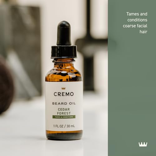 Cremo Beard Oil pour shows easy control for quick nourishment