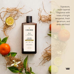 Cremo Bergamota Italiana: espuma de limpieza suave para cabello.