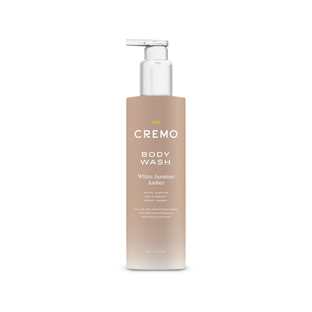 Cremo, botella de gel de ducha, experiencia envolvente para piel suave.