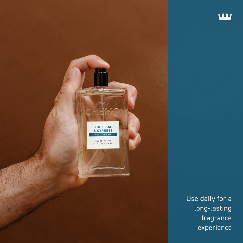 Cremo Blue Cedar and Cypress aromatic cypress aroma evokes outdoors