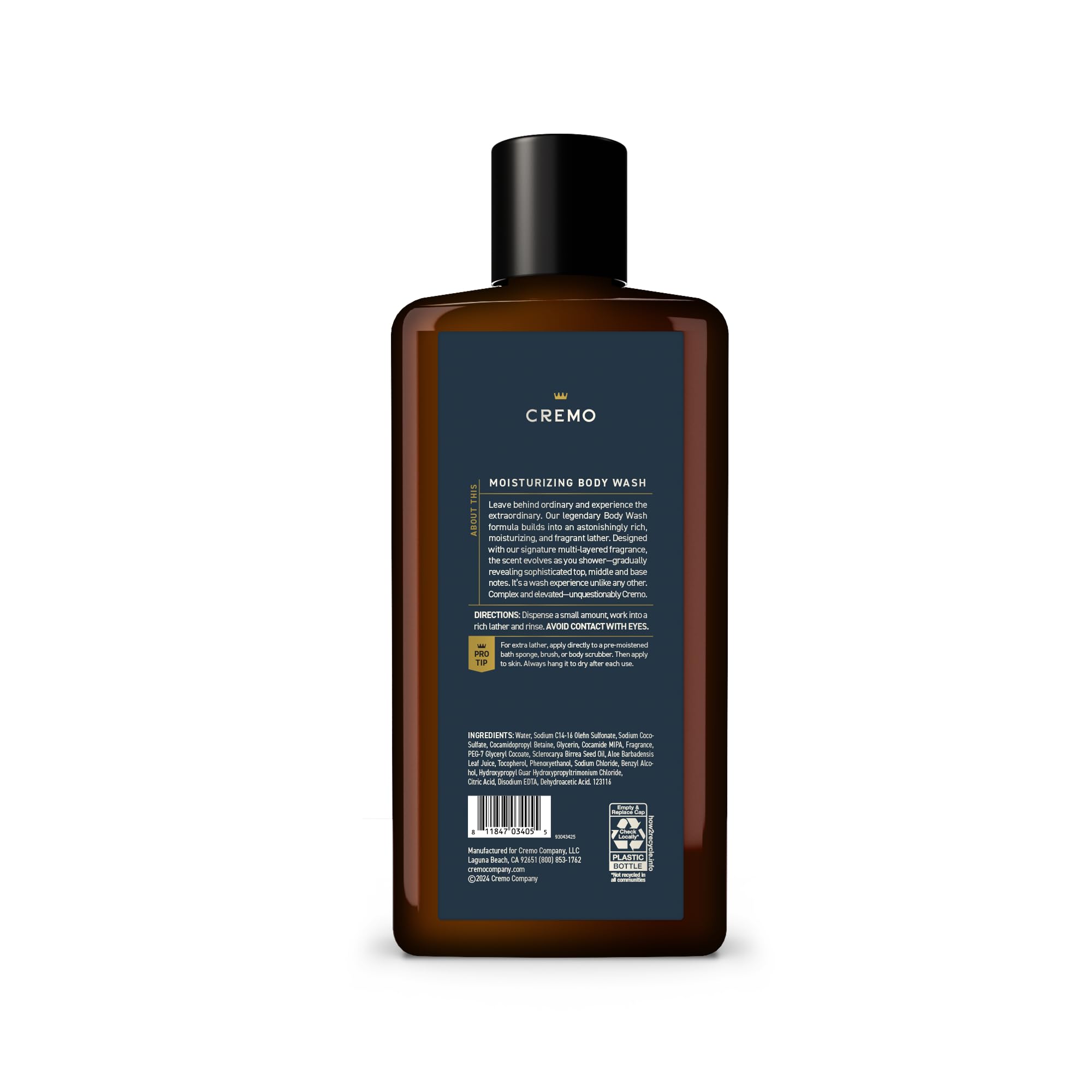Limpieza sin residuo pegajoso con Cremo y fragancia sofisticada.
