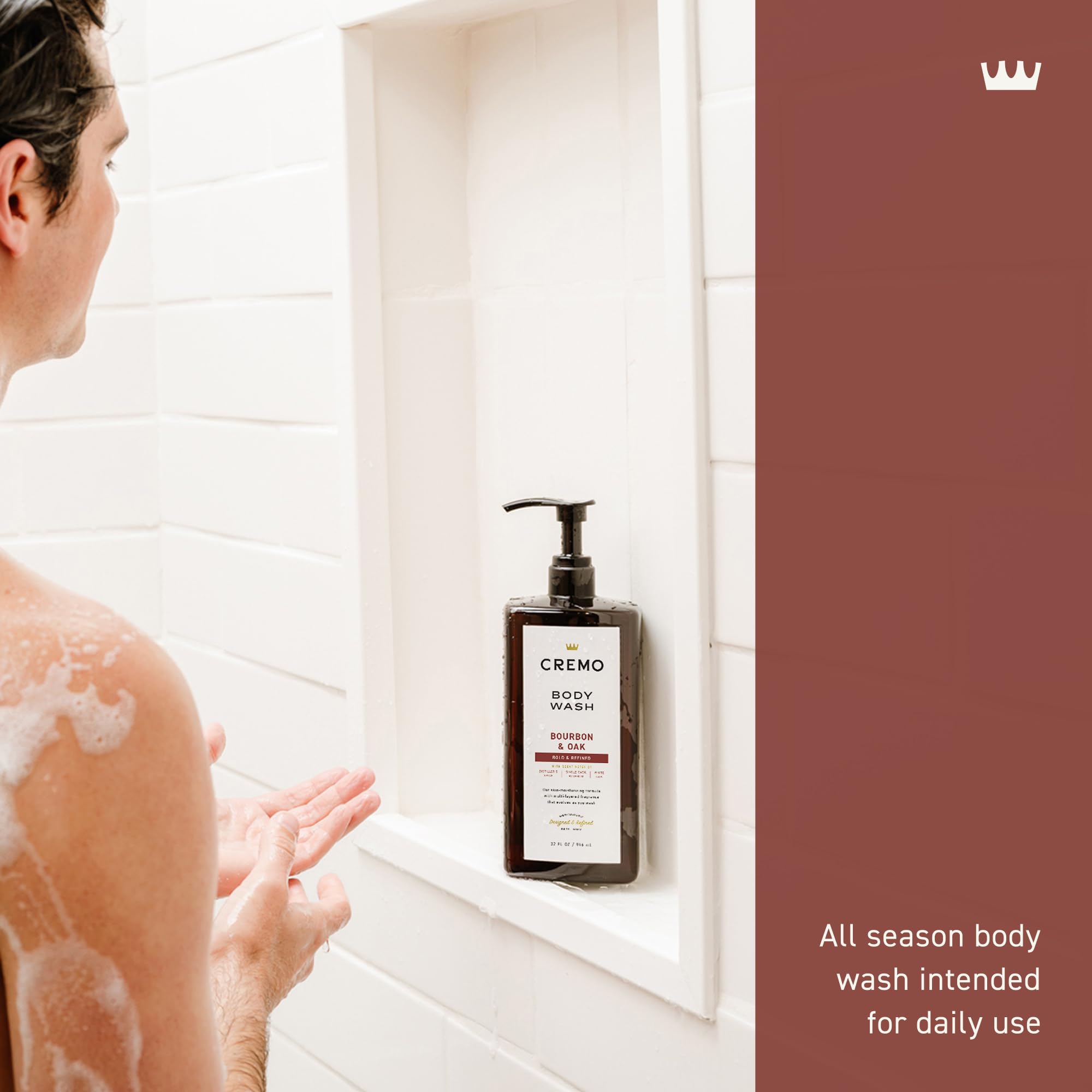 Cremo Bourbon Oak: cuidado de piel hidratante durante la ducha