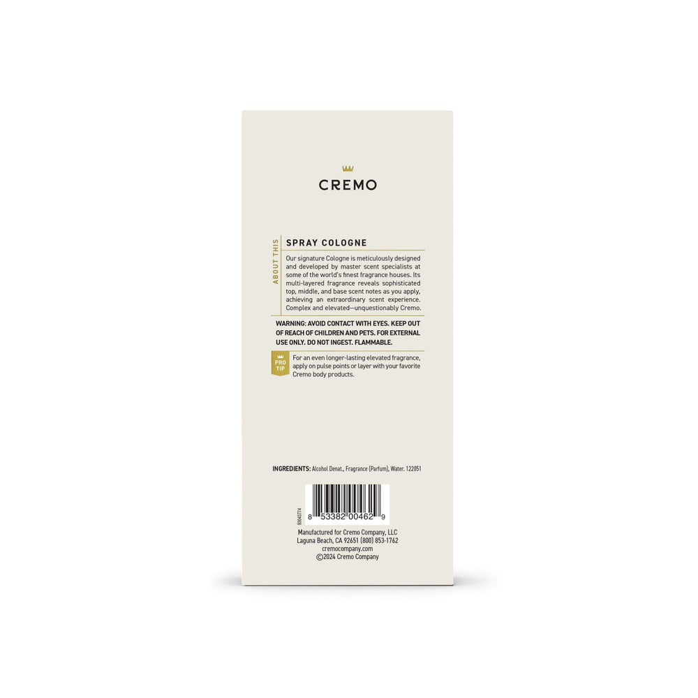 Cremo Bourbon & Oak day-to-night fragrance companion for versatile use