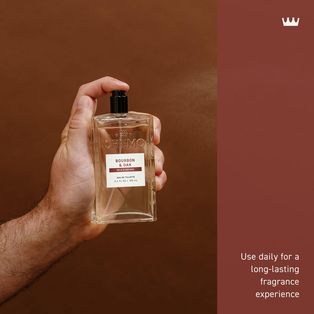 Cremo Bourbon & Oak lifestyle shot conveys confidence for night out