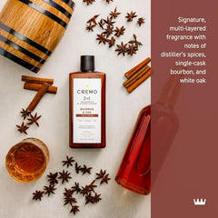 Empaque premium de Cremo Bourbon y Oak para baño de lujo