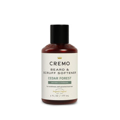 Cremo Cedar Forest Beard Softener bottle delivering smoother facial hair