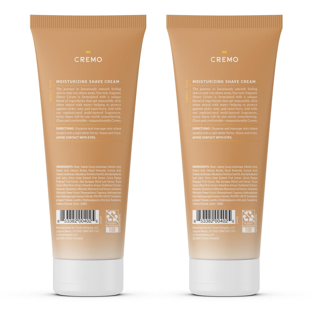 Cremo 6 oz bottle with two-pack highlights extended-use convenience.