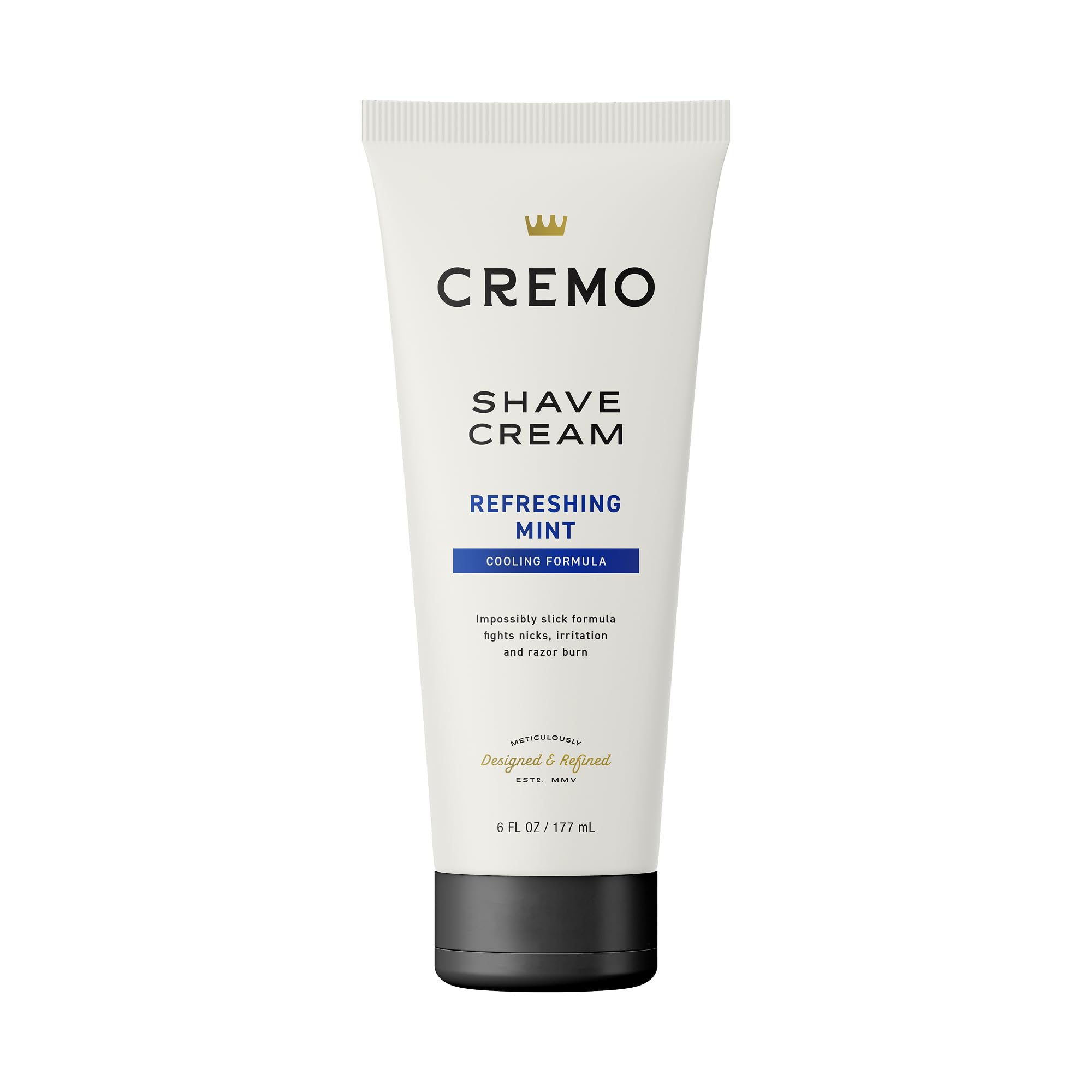 Cremo Cooling Shave Cream bottle front for close, smooth shave