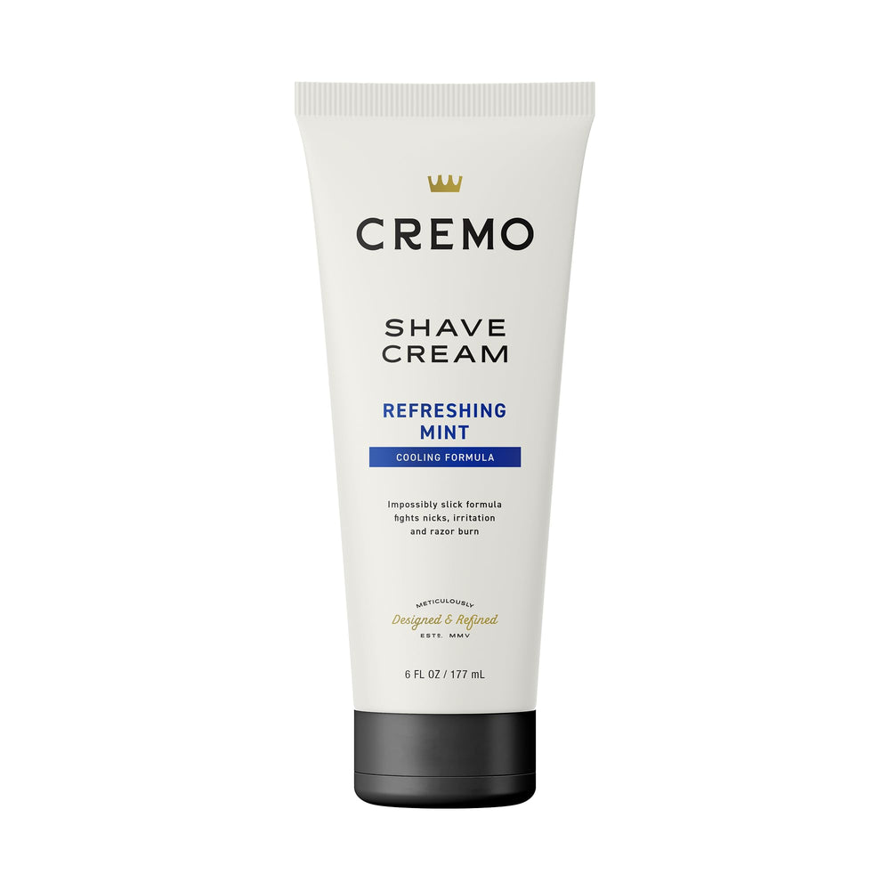 Cremo Cooling Shave Cream bottle front for close, smooth shave