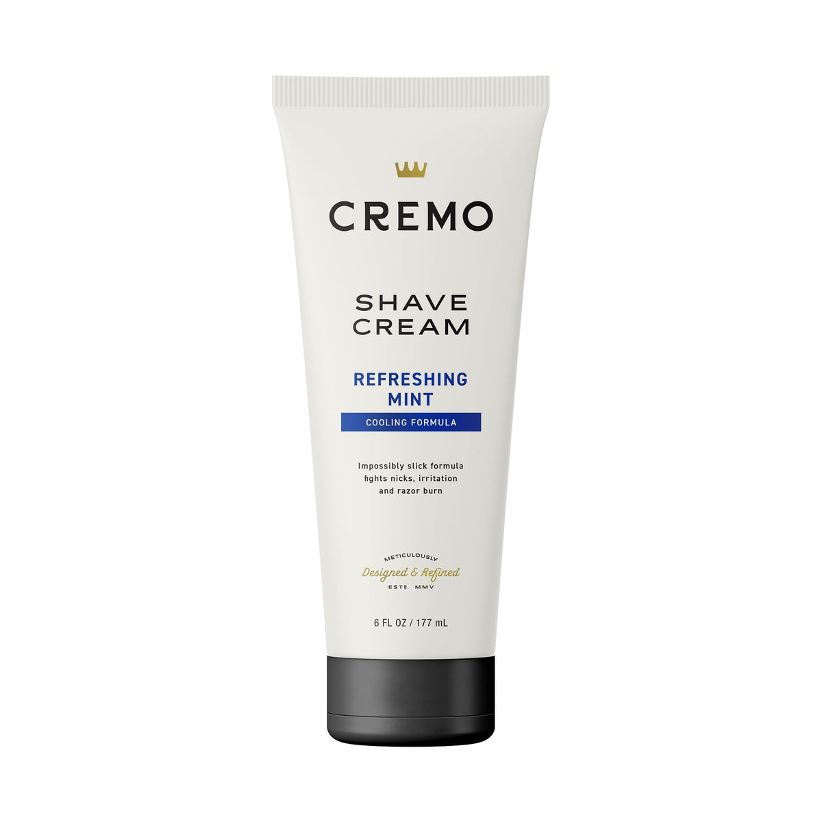 Cremo Cooling Shave Cream bottle front for close, smooth shave