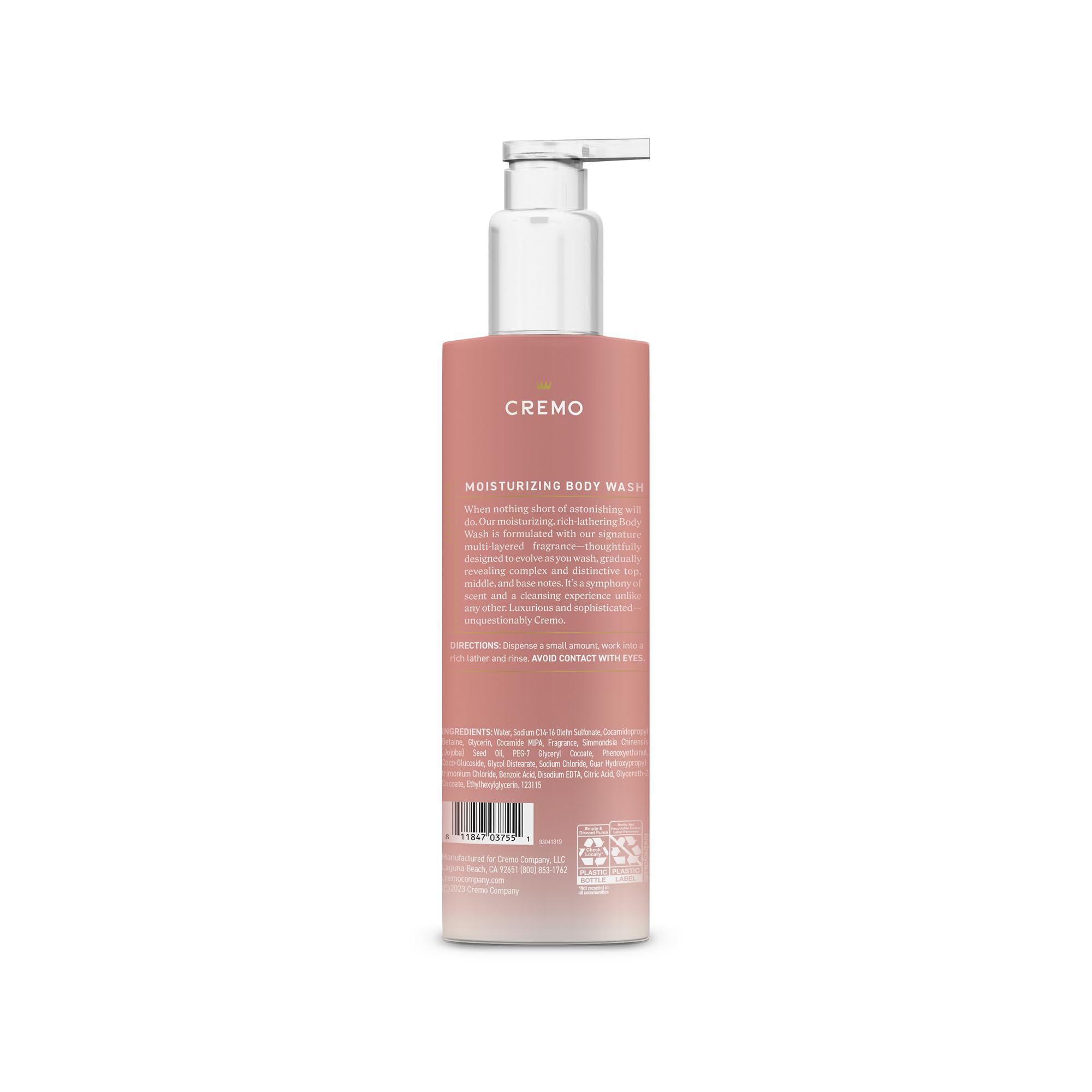 Escena de ducha de lujo con gel de Cremo.