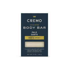 Cremo Exfoliating Body Bar Palo Santo scent for a refreshing cleanse