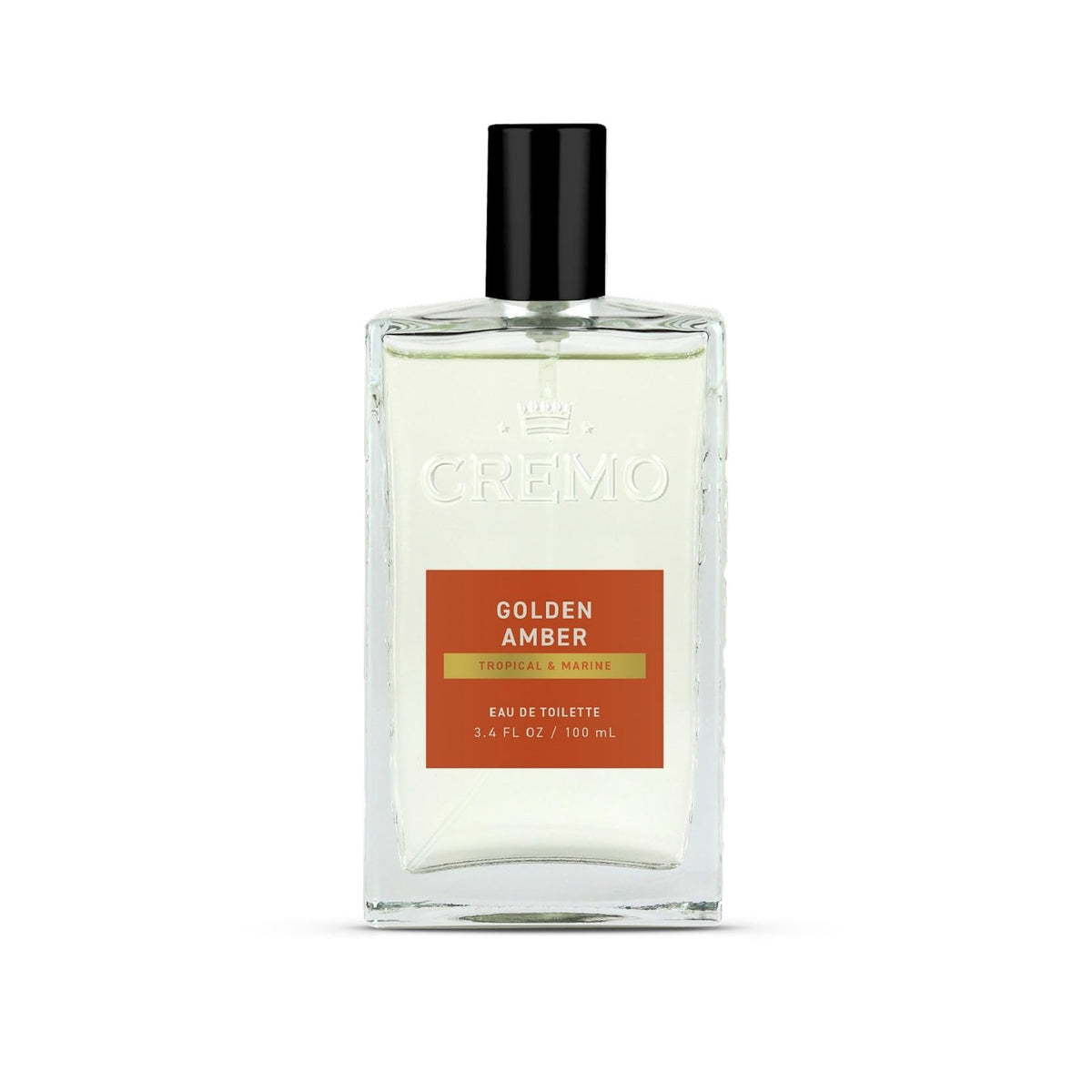Cremo Golden Amber bottle ready for daily wear with a bright scent.