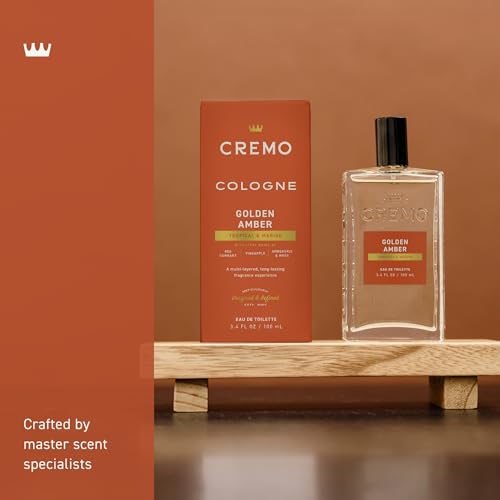 Cremo Golden Amber cap detail showing premium design.
