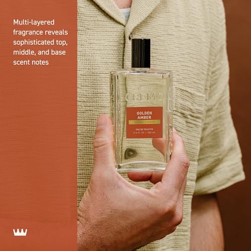 Cremo Golden Amber label highlights multi-layer fragrance concept.