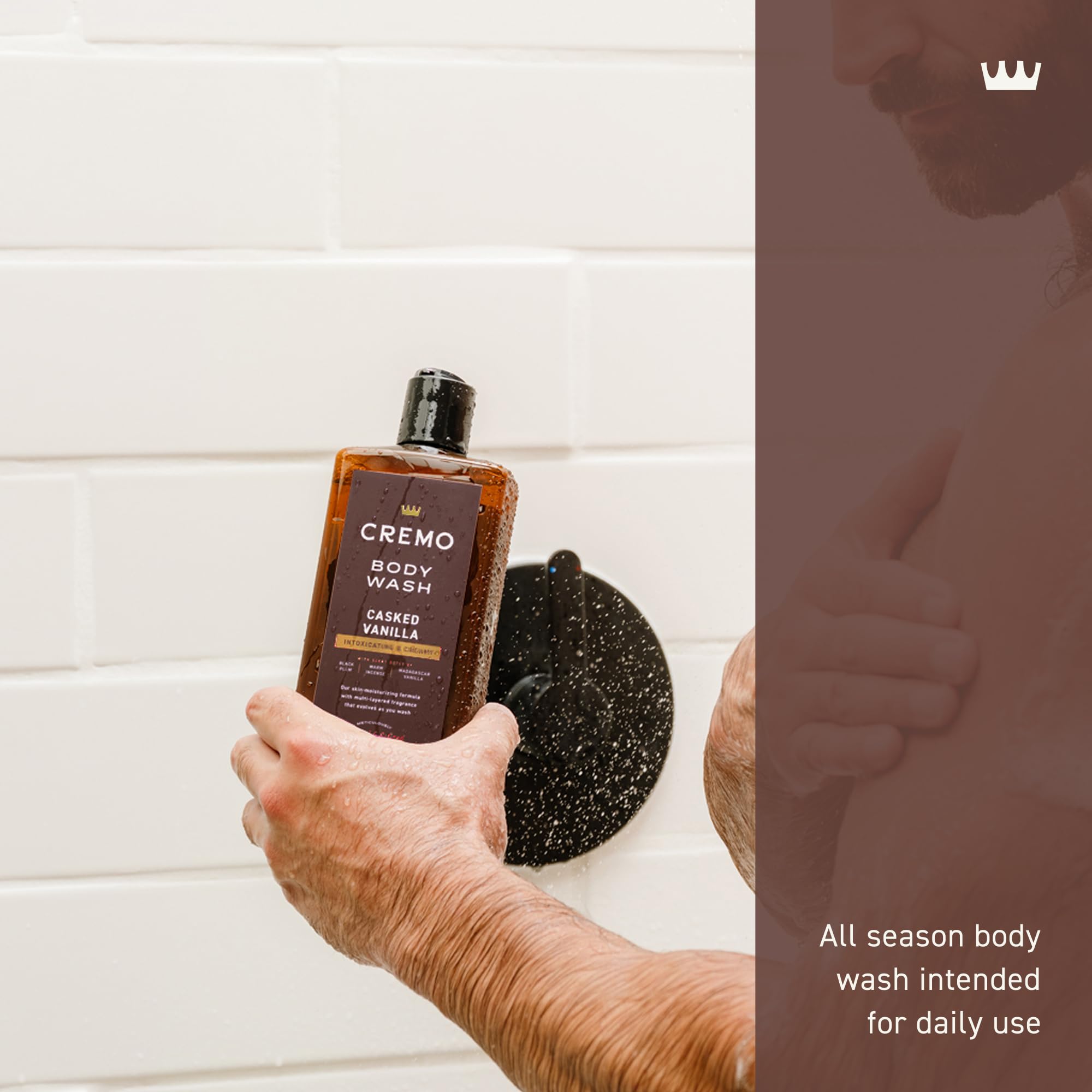 Cremo Jabón Cuerpo Hombre Vanilla notas-aroma evolucionan con cada uso.