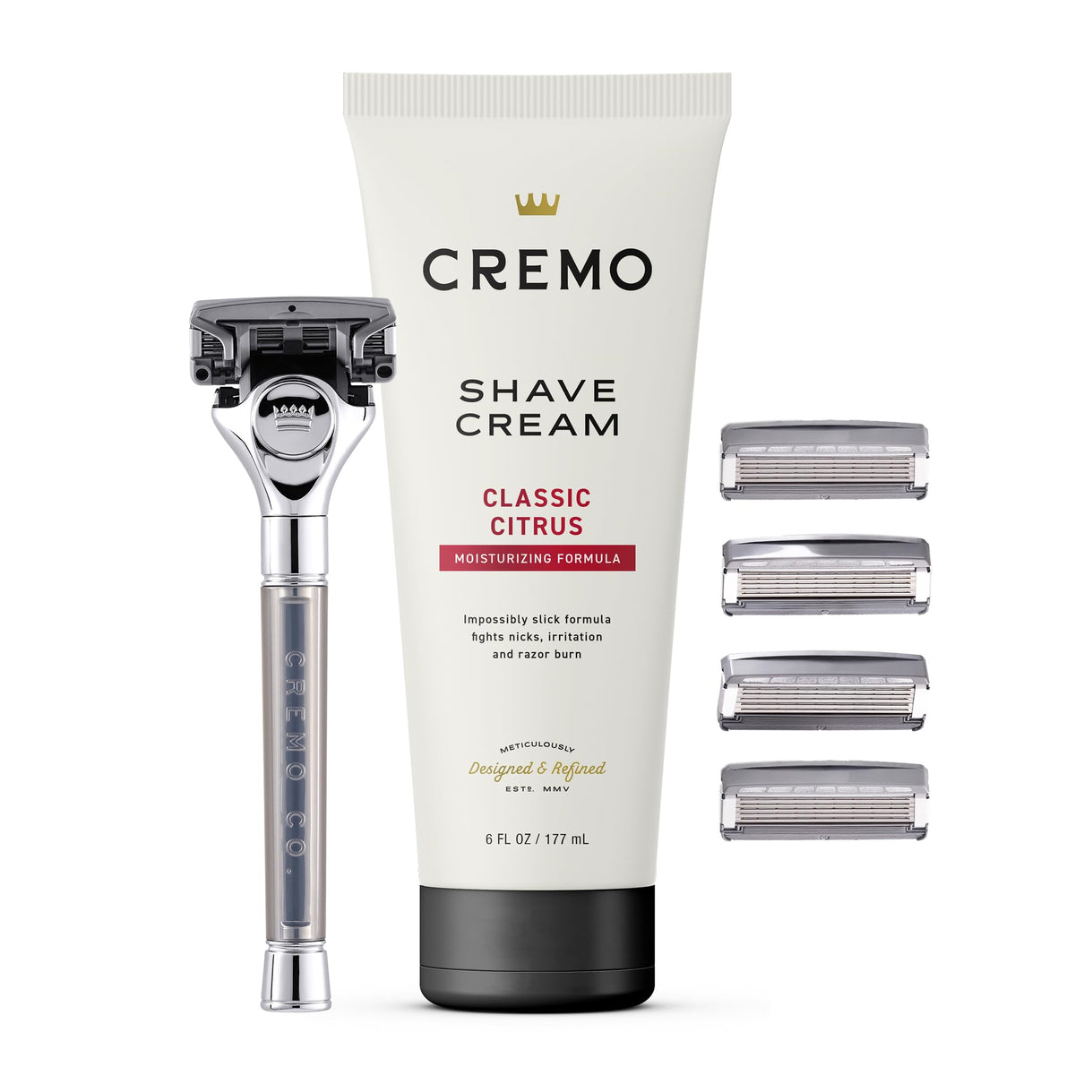 Cremo Original Shave Gift Set with barber grade razor shows premium grooming experience