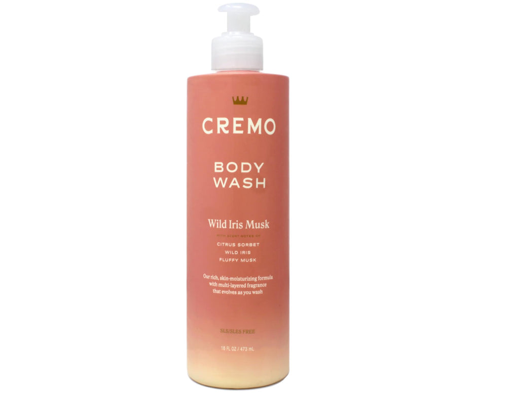Cremo Pear Blossom splash shot, vibrant lather forming during use.