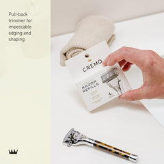 Cremo Razor Refills modular-handle-system shows interchangeable sleeves for customizable style.
