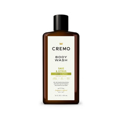 Cremo Sage and Citrus bottle pour delivers rich cleansing lather