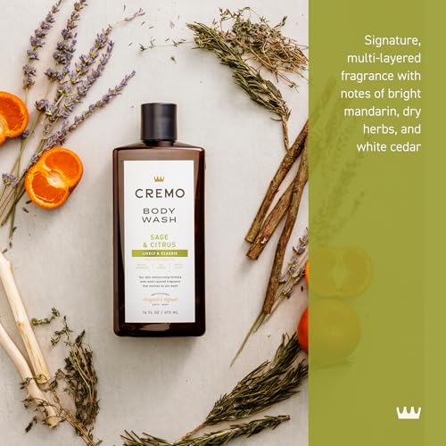 Cremo Sage and Citrus creamy lather for daily cleansing