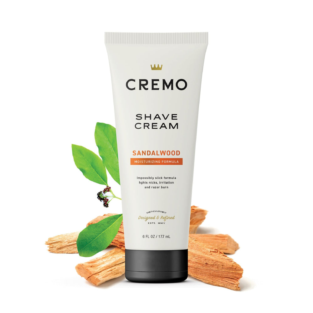 Cremo Sandalwood Shave Cream integrated into a daily grooming routine.