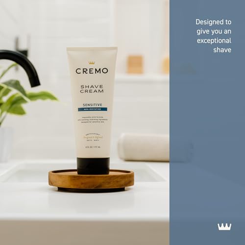 Cremo shave cream being applied for a close, comfortable shave.