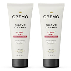Cremo shaving cream for men 6oz tube front view showing packaging, ready to use.