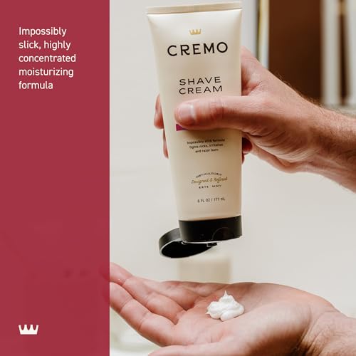 Image of creamy lather being applied for a smooth shave with Cremo.