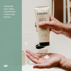 Cremo shave cream cooling finish suggests refreshing Pacific Coast scent.