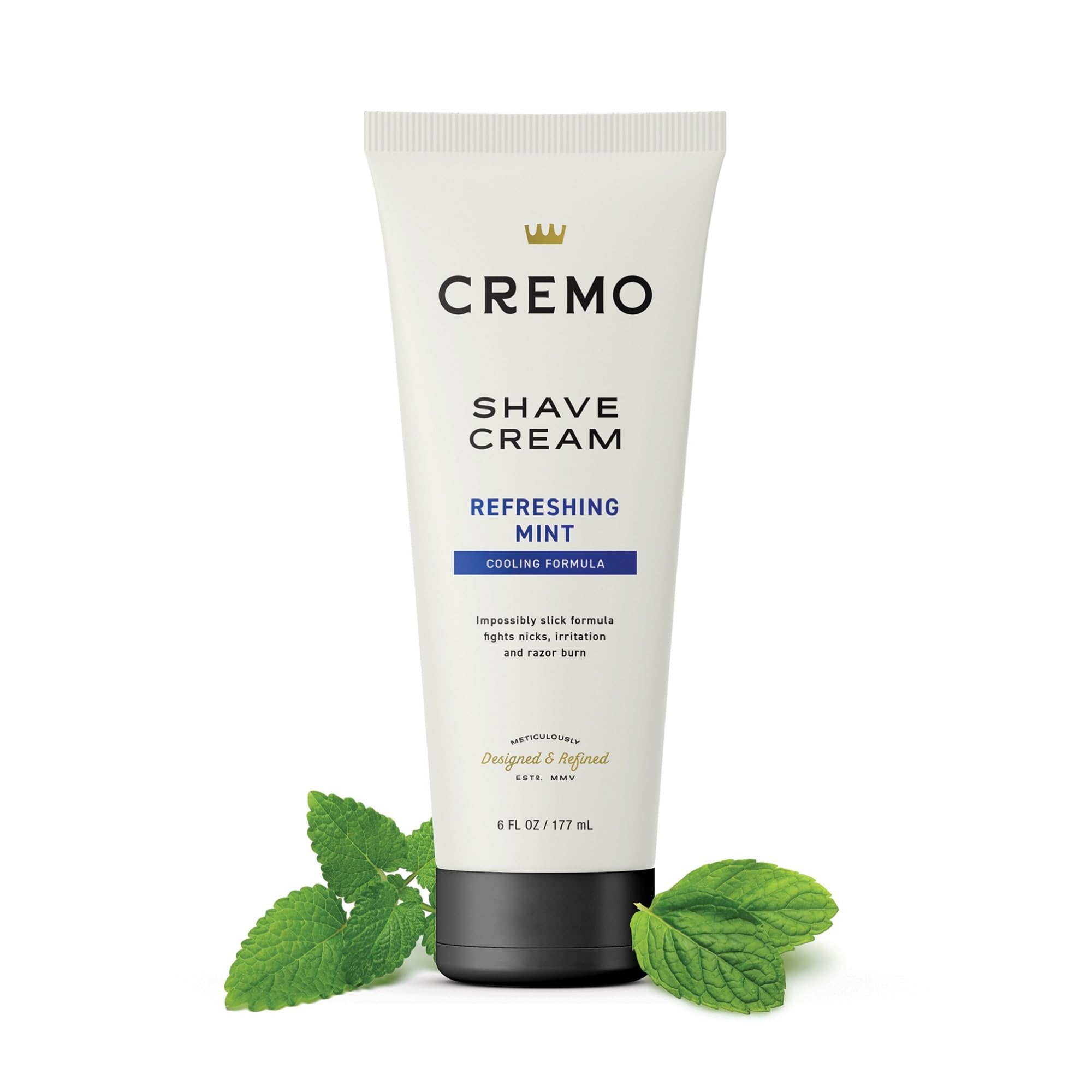Cremo two-pack shaving set on shelf displays long lasting supply