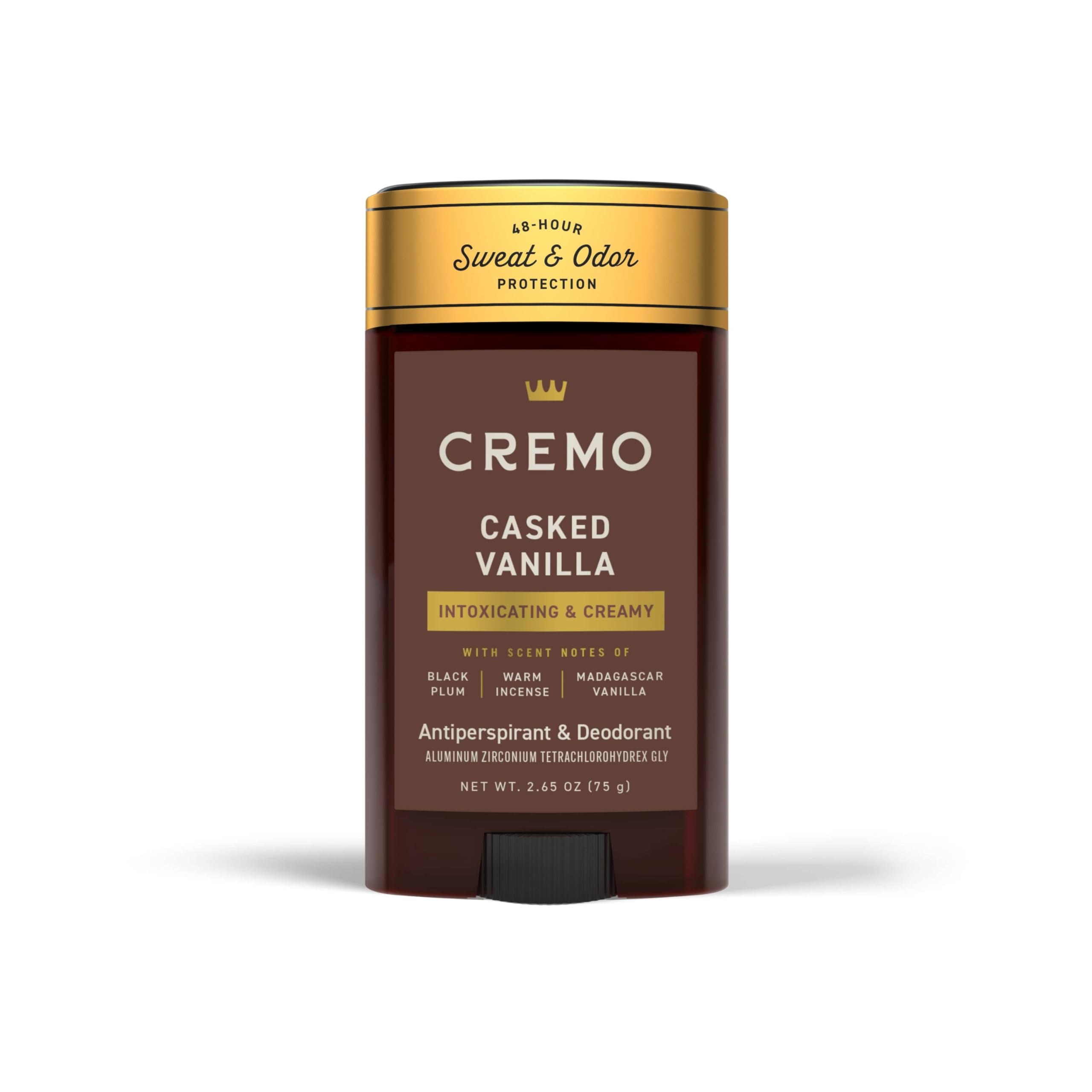 Cremo Casked Vanilla Desodorante para hombre, empaque compacto