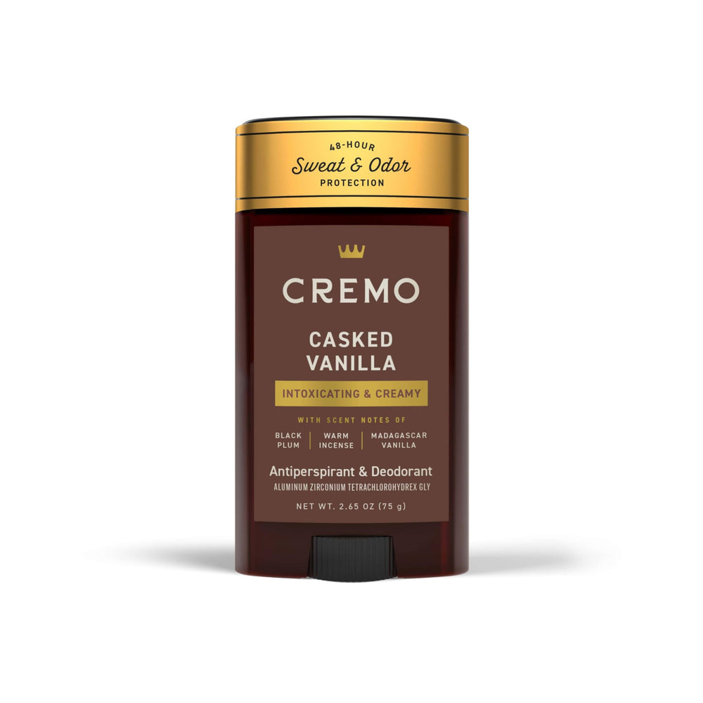 Cremo Casked Vanilla Desodorante para hombre, empaque compacto