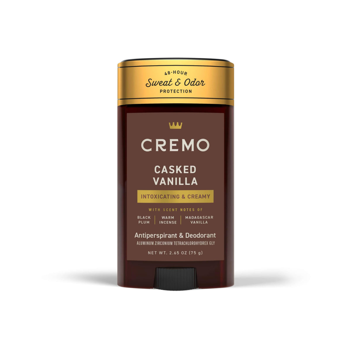 Cremo Casked Vanilla Desodorante para hombre, empaque compacto